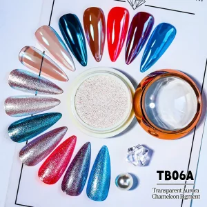 Bojun TB01A 07A Chameleon Flakes Spot Coating Rub Smear 120 130um Fine Aurora Iridescent Powder Nail Art Resin DIY TPO Free MSDS