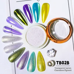 Bojun TB02B Titanium Glazed Donut Nail Powder 45 55um Ultra Fine Chameleon Aurora Chrome Mirror Pigment Resin DIY MSDS Factory