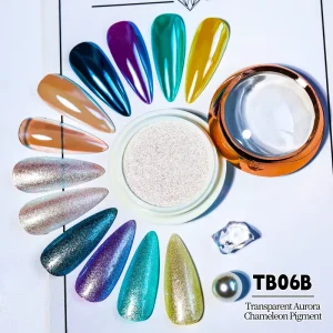 Bojun TB06B Chameleon Aurora Chrome Titanium Powder Spot Coating Rub Smear 45 55um Fine Mirror Nail Art Pigment MSDS