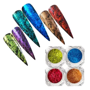 Brand Mcess FREE SAMPLES Chrome Epoxy Resin Beautiful Solid Color Nail Powder Pigments Flakes for Nail Art