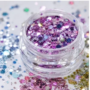 Bulk Chunky Cosmetic Glitter Powder Set Iridescent Hexagon Sequins for Nail Art Epoxy Resin Crafts Face Body Hair Makeup