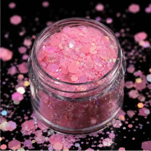 Bulk Chunky Cosmetic Glitter Powder Set Iridescent Hexagon Sequins for Nail Art Epoxy Resin Crafts Face Body Hair Makeup