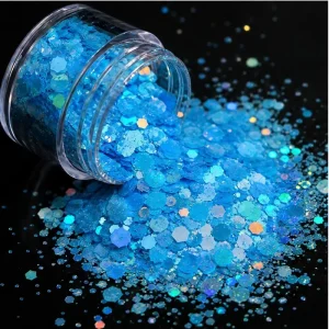 Bulk Chunky Cosmetic Glitter Powder Set Iridescent Hexagon Sequins for Nail Art Epoxy Resin Crafts Face Body Hair Makeup