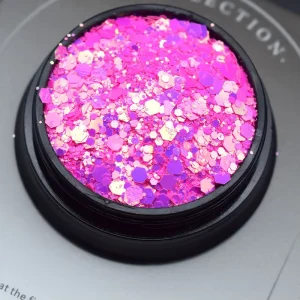 Bulk Glitter Powder High Sparkling Pink Chunky Glitter Mixed Crafts Resin Nail Glitter Sequins