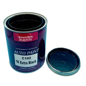 C102 1K Acrylic Extra Black Automotive Refinish Spray Paint, High Gloss, Scratch Coverage