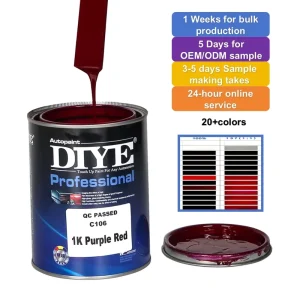 C106 1K Purple Red Primer Automotive Car Paint Touch Up Color Boosting Auto Care Acrylic Resin Sprayed High Gloss High Coverage