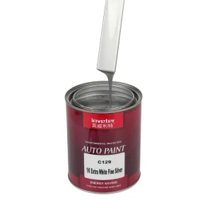 C129 Extra White Fine Silver Acrylic Automotive Refinish Paint, Metallic Texture, High Gloss