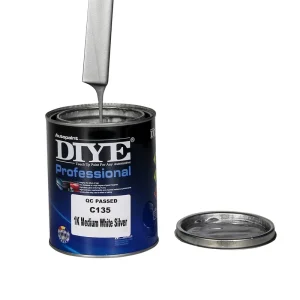 C135 1K Medium White Silver Automotive Acrylic Metallic Glitter Spray Paint High Coverage Body Coating Source Factory