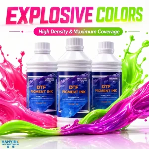 CMYK White DTF Pigment Ink, 1000ml, for Textile Apparel, PET Film, and Heat Transfer