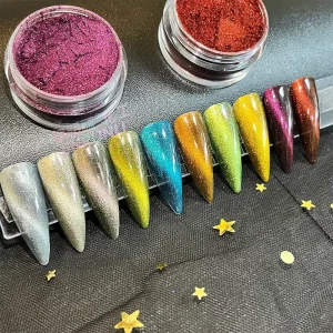 Cat Eye Nail Pearl Pigment Powder 9D Cat Eye Magnetic Nail Art Pigment for Nail Design