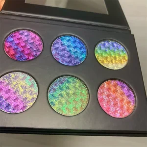 Chameleon Effect Eyeshadow Color Shifting Dynamic Rainbow Chameleon Makeup Pigment Metallic 6 Colors Cosmetic Eyeshadow Palette