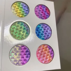 Chameleon Effect Eyeshadow Color Shifting Dynamic Rainbow Color Changing Makeup Pigment Shimmering 6 Colors Cosmetic Palette