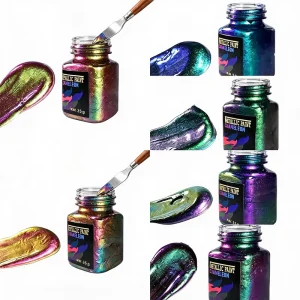 Chameleon Iridescent Acrylic Paint Kit 6 Colors Non Toxic Waterproof Art Supplies Customized