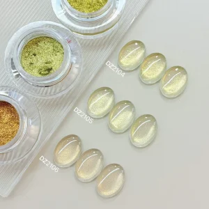 Champagne Gold Cat Eye Nail Pigment Powder Magnetic Shimmer Chrome Dust for UV Gel Polish Manicure