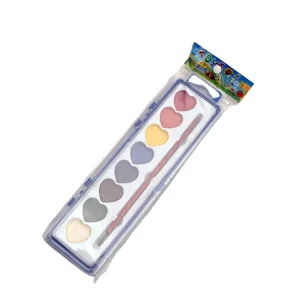 Children’s Watercolor Paint Set, 8 Colors, Heart Shape