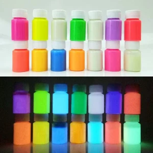 China Factory Whole Sale Price Fluorescent Mica Powder Pigment Glow in the Dark Luminous Halloween Face Color