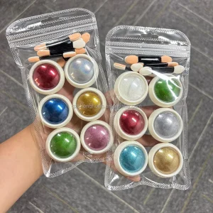 Chrome Acrylic Nail Pigment Powder Set 6 Colors Shiny Mirror Effect Aurora Chameleon for Nail Art Salon Use