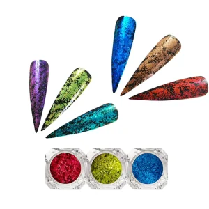 Chrome Green Viridian Watercolor Mixing Nail Dipping Pigment Flakes for Nail Polish Art