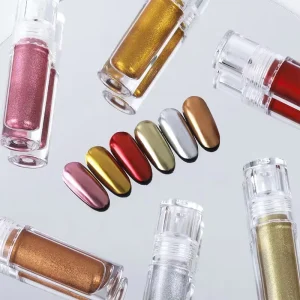 Chrome Mirror Effecting Powder Liquid Metallic Chrome Powder With Brush