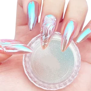 Chrome Nail Powder Aurora Unichrome Mermaid Aurora Nail Powder Pigment Pearlescent Nail Art Glitter Decoration for Home DIY