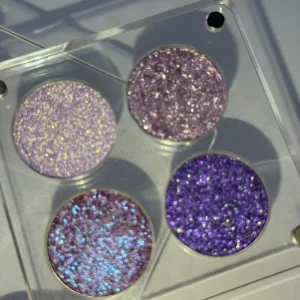 Clear Acrylic Magnetic Palette Vegan Super Sparkling Radiant Glow Diamond Metallic Duochrome Multichrome Eyeshadows