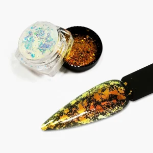 Color Changed Chameleon Flakes Nail Polish Pigment Magic Aurora Multicolor Irregular Nails Art Powder