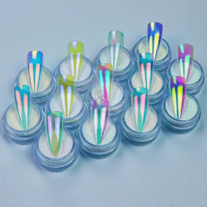 Color Changing Shift Nail Art Gel Polish Paint Aurora Powder Multicolor Chameleon Pearl Moonlight Aurora Pigment