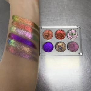 Color Shift 6 Eyeshadow Palette Metallic Shifting Pigmented Shades Creamy No Fallout