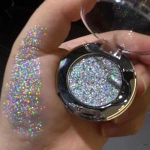 Color Shifting High Sparkly Pressed Pigment Eyeshadow Holographic Luminous Glitter Single Multichrome Chrome Eyeshadow Palette