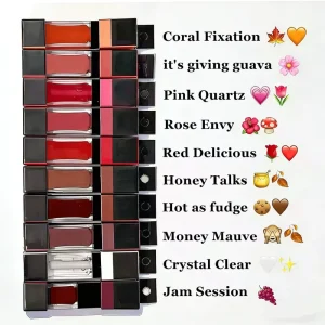 Colored Lip Gloss and Lip Oil with Shimmering Wine Red Color