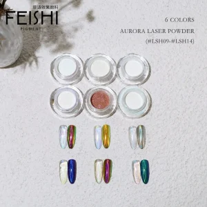 Colorful Aurora Laser Nail Powder Rainbow Glitter Manicure Pigment Holographic Laser Effect Nail Art