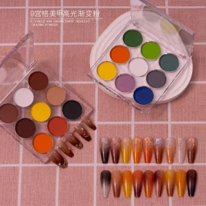 Colorful Glitter Gradient Iridescent Nail Pigment Powder for Nail Art Decoration