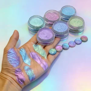 Cosmetic Grade Duochrome Chameleon Pigment Blue Chameleon Mica Powder for Eyeshadow High Pigment Loose Powder Candy Color Shift