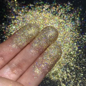 Cosmetic Grade Holographic Chrome Powder Eyeshadow Pigment Sparkle Candy Rainbow Effect Laser Pigment