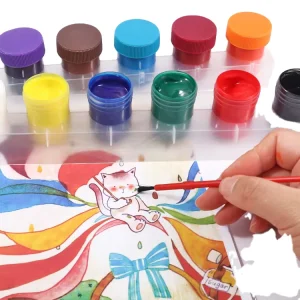 Cup Painting Paint Neon 6colors Washable Non Toxic Finger Paint Tempera Paints Fasting Drying for Kids and Toddlers