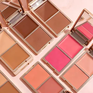 Custom 12-Color Cream Powder Blush Palette with Long-Lasting Vegan Pink Blush