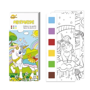 Custom 12 Pages Pocket Watercolor Painting Book Set for Kids Watercolor Paint Bookmark Kit Pocket Watercolor Book