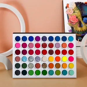 Custom Eyeshadow Palette DE’LANCI 54 Colors La Catrina Eyeshadow Palette High Pigmented Matte Shimmer Glitter Eyeshadow Palette