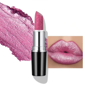 Custom Fashion Waterproof Long lasting Pearlescent Glitter Lipstick OEM Private Label with Highly Pigmented Moisturizing Formula