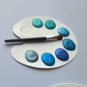 Custom Handmade Watercolor Dot Card Chameleon Pearlescent Watercolor Card