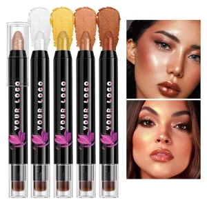 Custom Logo Contour Private Label Contour Shimmer High Pigmented Eyeshadow Vegan Blush Double Highlighter Stick