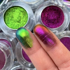 Custom Logo High Pigments Eye Makeup Color Change Powder Long Lasting Metallic Single Chameleon Pressed Eyeshadow