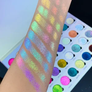 Custom Logo Mermaid Eyeshadow Palette High Pigment Multichrome 40 Colors Shimmer Finish for Dark Skin Tone OEM ODM Powder Makeup