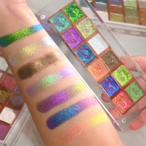 Custom Logo Multichrome Eyeshadow High Pigment Long Lasting Mica Powder Diy Colors Magnetic OEM Combination Eye Makeup