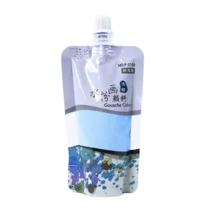 Custom Logo Refillable Airtight 100ml Oil Paint Gouache Colour Organic Pigment Spout Pouch Style Packaging Bags