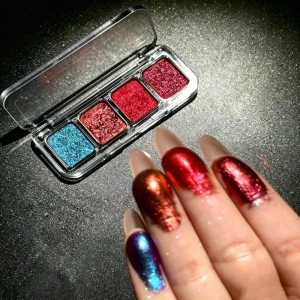 Custom Logo Shimmery Chameleon Eyeshadow Palette High Pigment Glitter Eye Makeup 200 Colors Available