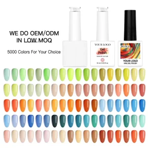 Custom Logo Uv Led Gel Polish Soak Off High Pigment Nail Gel for Salon Personal Use Free Sample Oem Odm Nail Supplies
