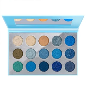 Custom Logo Waterproof Cosmetic Private Label Eye Shadow Pan 15 Colors Matte Pearlescent Glitter Makeup Eyeshadow Palette