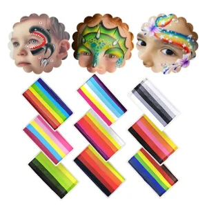Custom Multicolor Face and Body Paint Split Cake