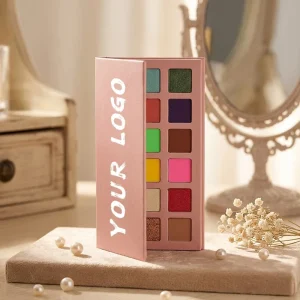 Custom OEM 12-Color Eyeshadow Palette Paper Book Style Custom Packaging Low MOQ Manufacturer